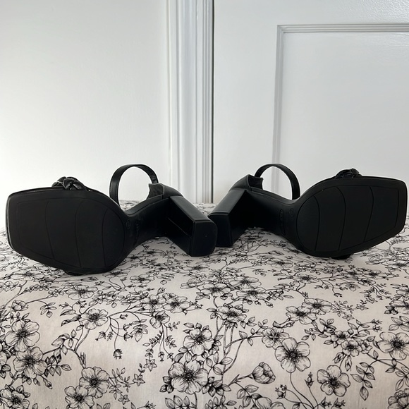 Nine West Allha3 Braided Block Heel Dress Sandal with Ankle Strap - Black Size 8 - Picture 4 of 4